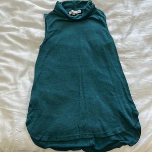 Turquoise Loft turtleneck long muscle blouse